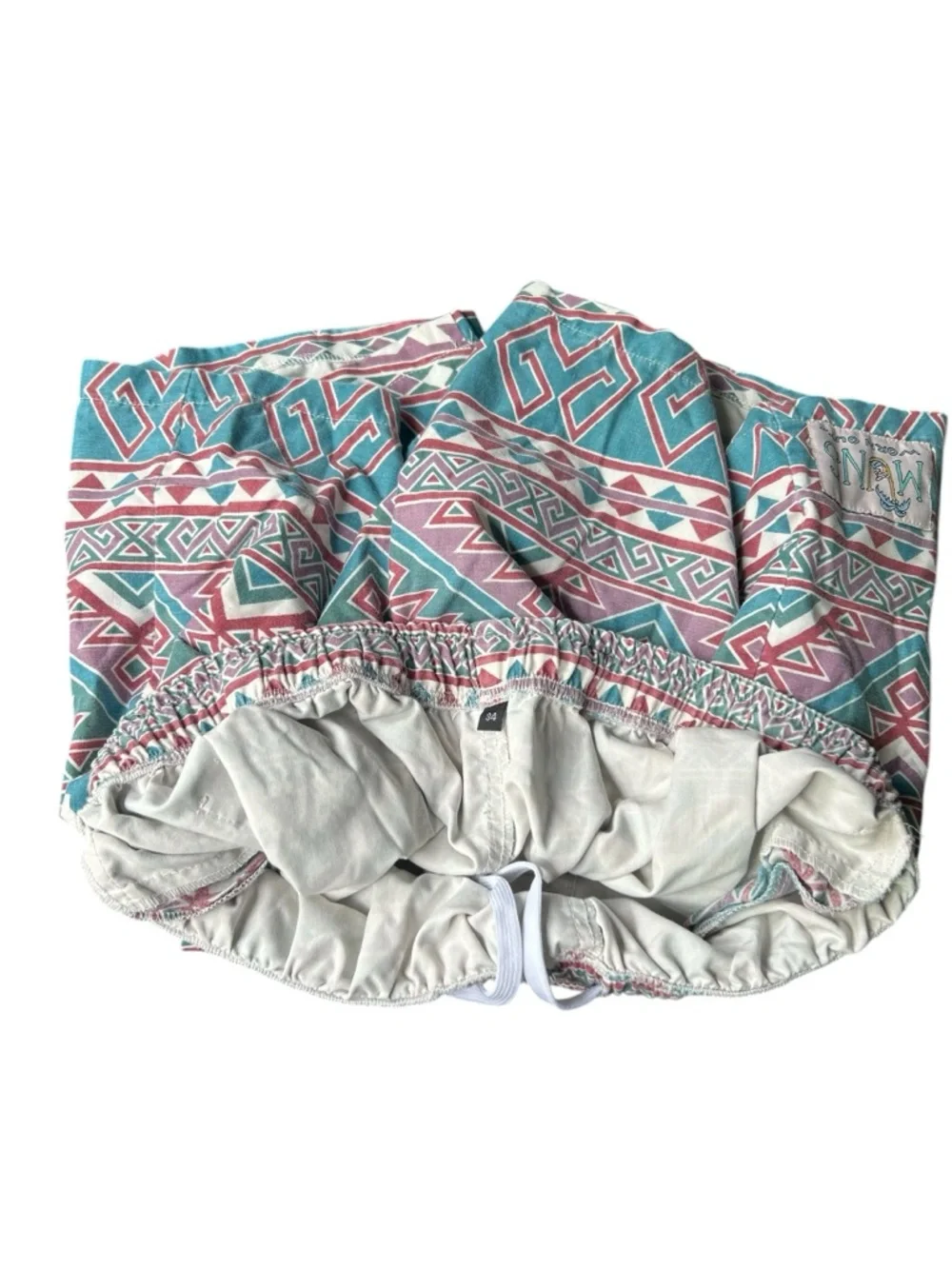 Muns‎ Australia Summer Aztec Print Elastic-Waist Board Shorts Retro
